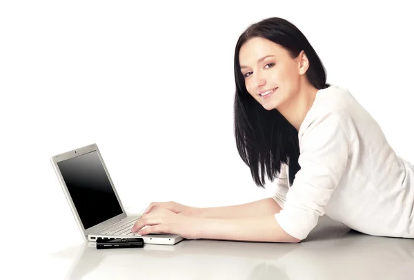 Woman Using Laptop — Stock Photo, Image