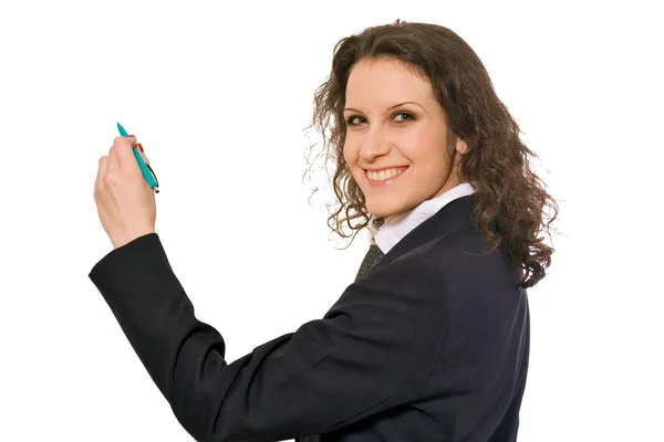 Businesswoman with a marker Royalty Free Stock Images