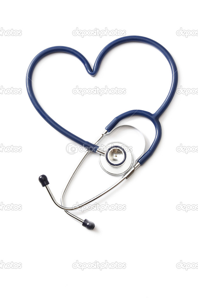Stethoscope shaping a heart