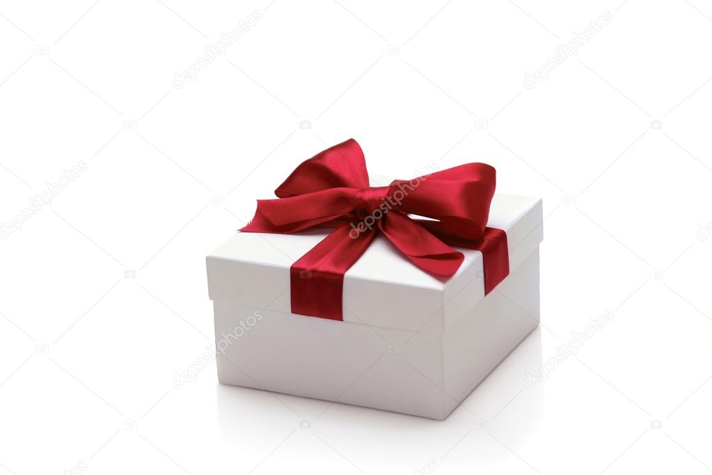 Gift with red ribbons