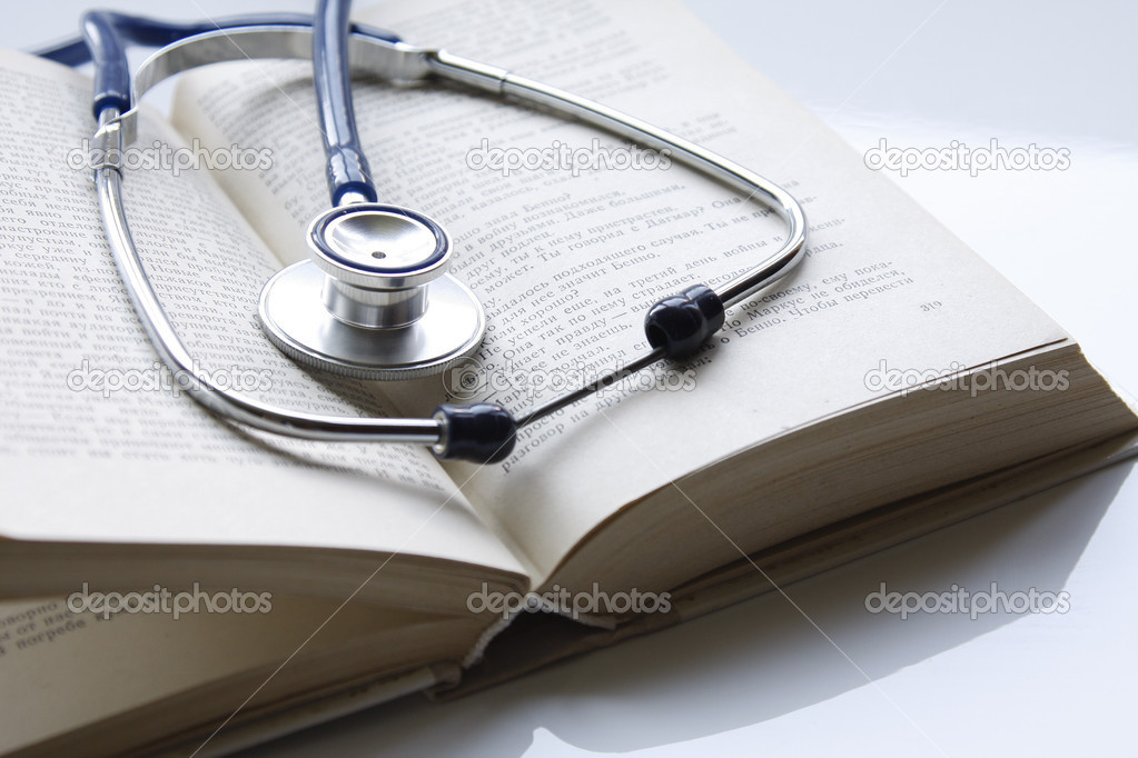 Stethoscope on an open book