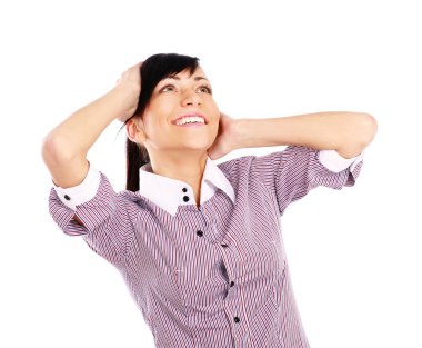 güzel bir gülümseme ile kız