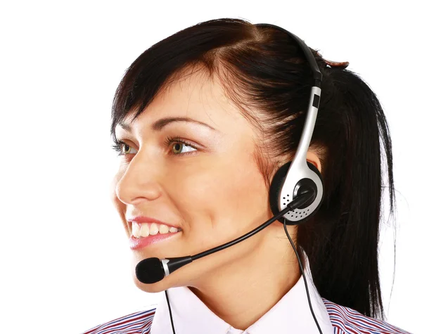 Businesswoman with headset. Call center — Stock Photo, Image