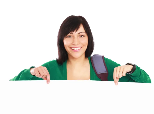 College student standing above blank — Stock Photo, Image