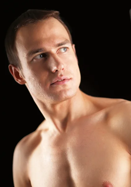 Portrait of a naked muscular man — Stock Photo, Image