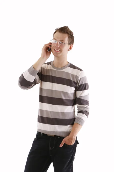 Hombre usando un teléfono móvil — Foto de Stock