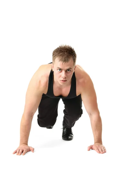 Portrait of an athlete ready to run — Stock Photo, Image