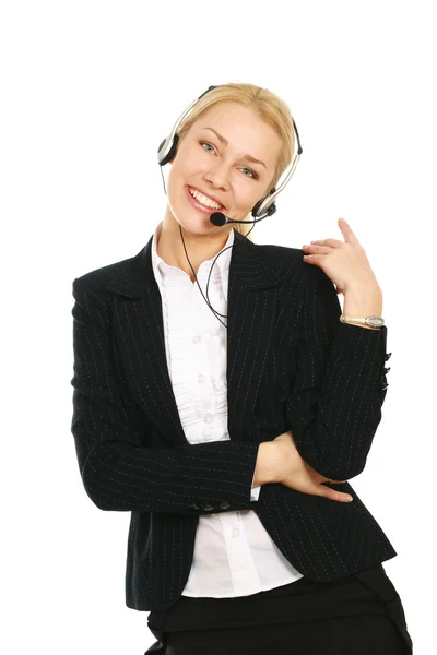 Businesswoman with headset. Stock Picture