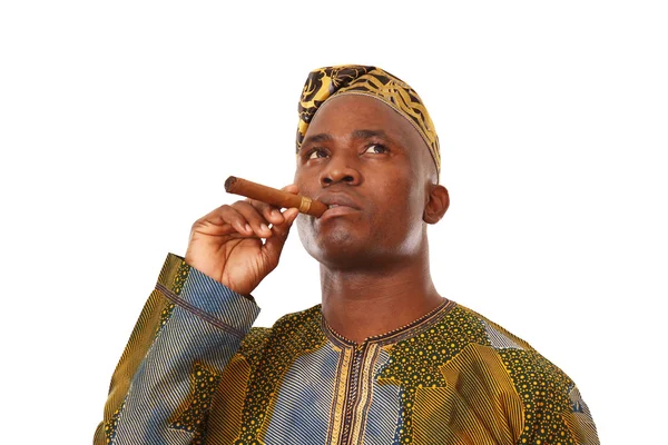 African-American with cigarette — Stock Photo, Image