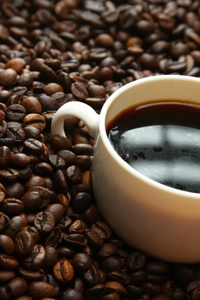 Coffee beans with white cup — Stock Photo, Image