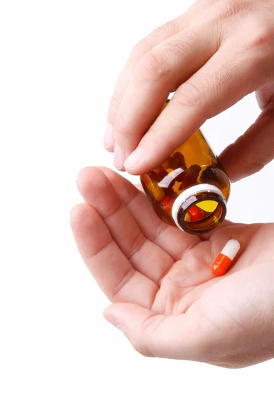 Pills in Hands — Stock Photo, Image