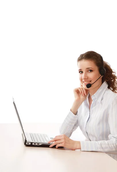 Call service girl working — Stock Photo, Image