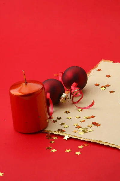 Decorações de Natal em vermelho — Fotografia de Stock