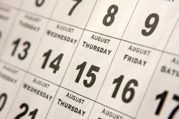 Closeup of a calendar page — Stock Photo, Image