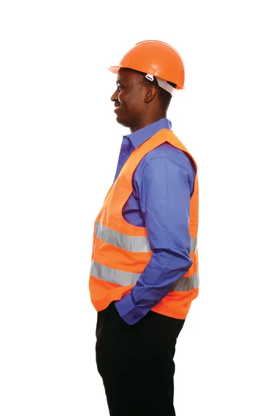 Black man holding arms on the pocket — Stock Photo, Image