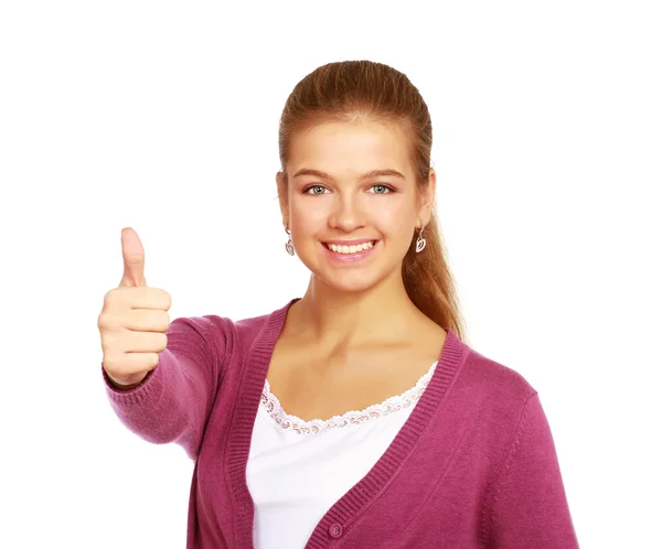 Woman showing  OK — Stock Photo, Image