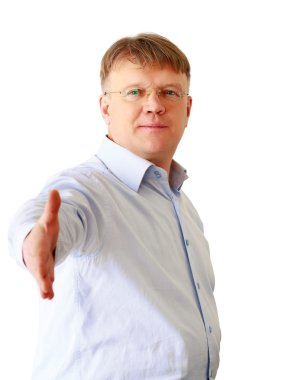 Elini sıkmak için teklif iş adamı