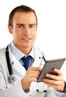 Doktor bilgisayar uçak-tablo kullanma