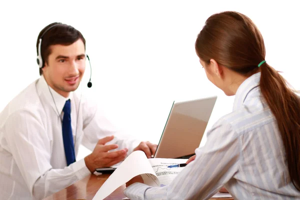 Tijdens de bijeenkomst in office — Stockfoto