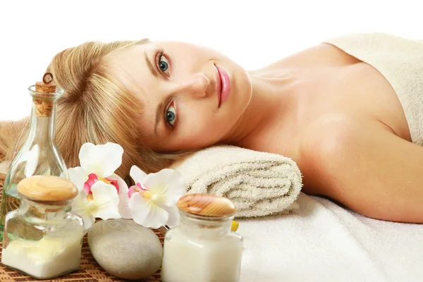 Woman enjoying spa treatment — Stock Photo, Image