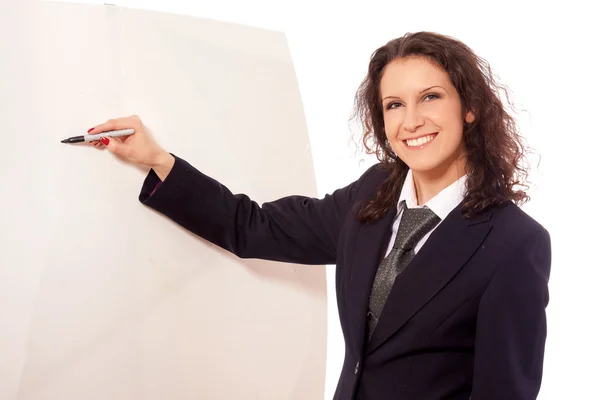 Zakenvrouw met een marker — Stockfoto