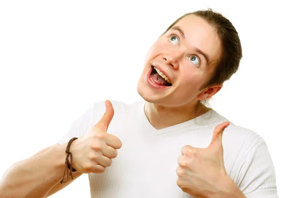 Man showing thumb up sign — Stock Photo, Image