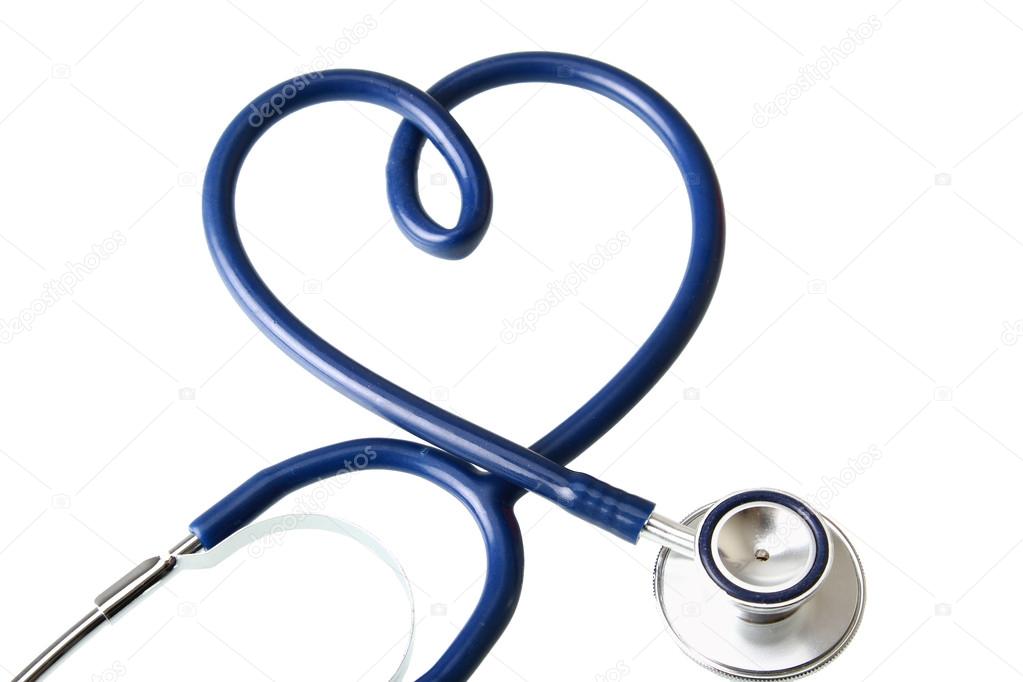 A stethoscope in the shape of a heart