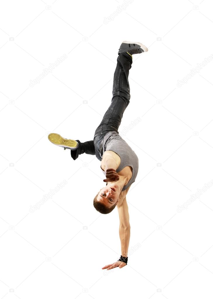 Man breakdancing