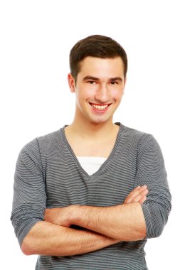 genç gülümseyen adam