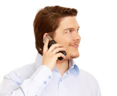 genç adam cep telefonunuzun konuşma