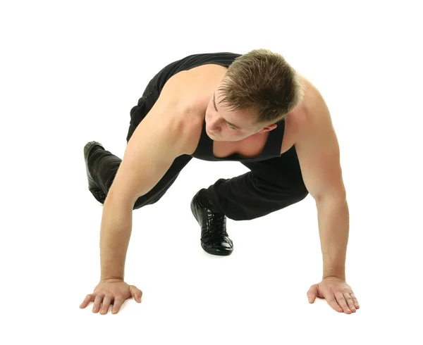 Man at start line ready for run race — Stock Photo, Image