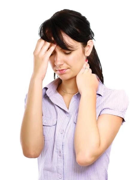 Baş ağrısı olan genç kadın — Stok fotoğraf