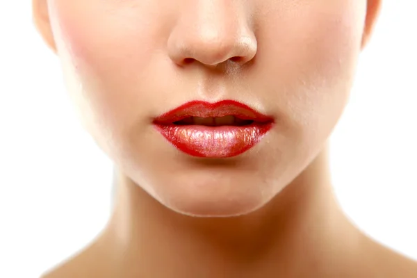 Professionelles Make-up. Lipgloss — Stockfoto