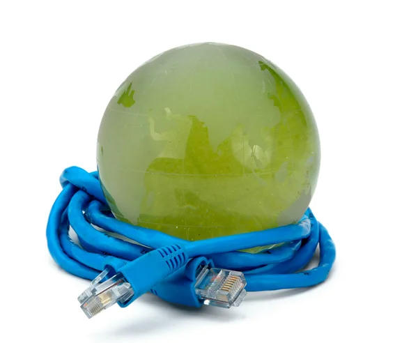 Câble USB autour du globe — Photo