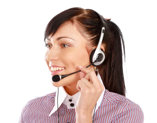 Businesswoman with headset — Stock Photo, Image