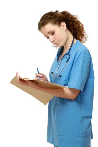 Female doctor with a folder — Stock Photo, Image