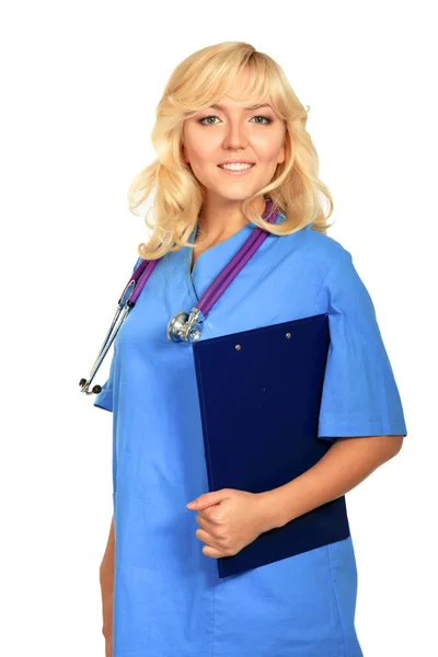 Médico femenino con una carpeta —  Fotos de Stock