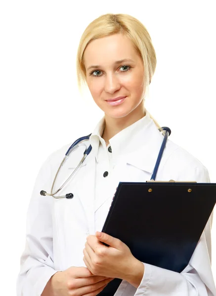 Kvinnliga läkare med en mapp — Stockfoto