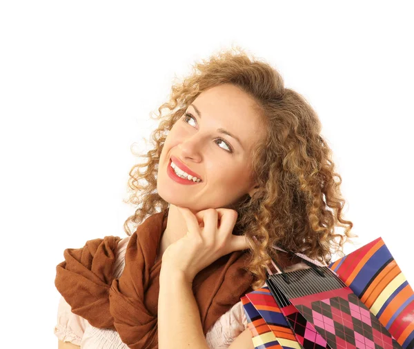 Mujer con bolsas de compras — Foto de Stock