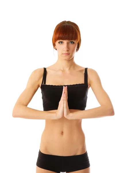 Young woman doing exercise — Stock Photo, Image