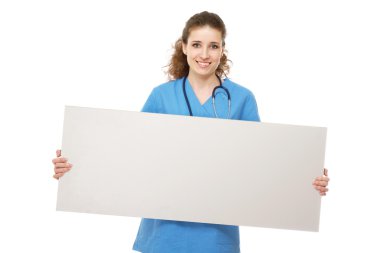 kadın doktor boş bir holding