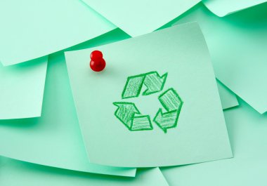 yeşil yaprak kağıt geri dönüşüm işareti