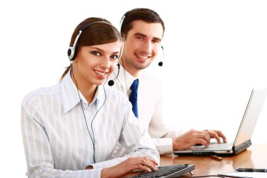 işadamları ile kulaklıklar çağrı merkezi