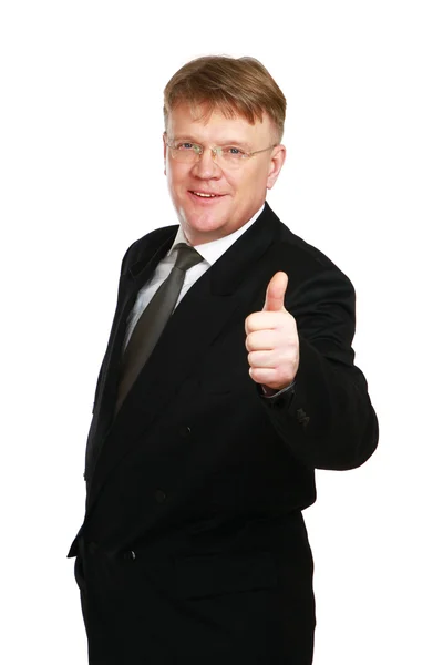 Businessman showing ok — Stock Photo, Image