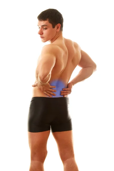 Man with pain in his back — Stock Photo, Image