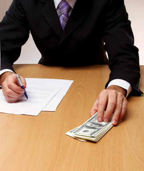 Businessman  with money — Stock Photo, Image