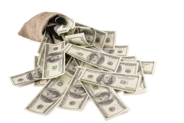 Canvas money sack — Stock Photo, Image