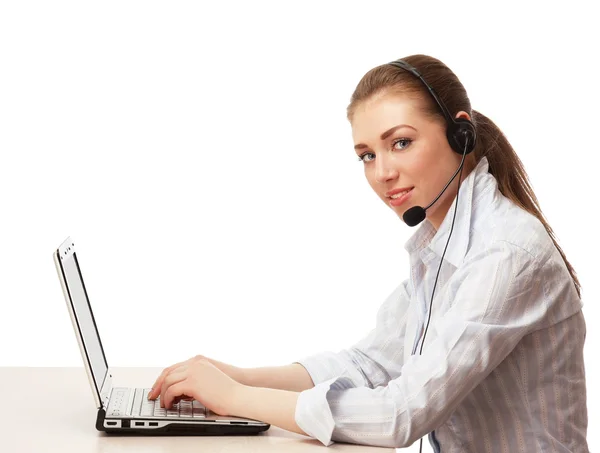 Female customer service consultant working — Stock Photo, Image