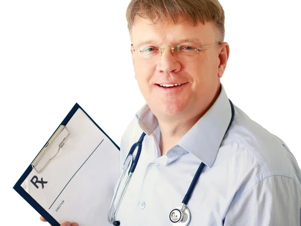 Male doctor standing with folder — Stock Photo, Image