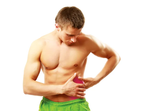 An abdominal pain, man — Stock Photo, Image